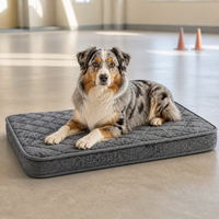Matelas pour animaux de compagnie du centre de dressage canin, housse amovible imperméable, gris, rembourré