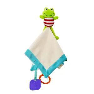 2021Cute Baby Pacifier Plush frog Soothing Towel Baby Plush Toys Infant Very Soft Security Blanket Sleep Friend