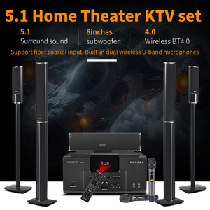 Sistema de Sonido Envolvente 5.1 para el Hogar con Micrófono Inalámbrico USB, Amplificador, Altavoz, Sistema de Cine en Casa 5.1 con Bluetooth - Product Image 5