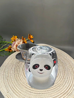Tasse à boire Panda de dessin animé mignon Tasse à café en verre à double isolation