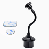 Support de téléphone portable magnétique réglable en rotation à 360 ° placé dans le porte-gobelet de la voiture avec 2 autocollants en métal