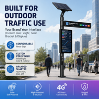 Affichage numérique LCD solaire étanche IP65 pour arrêt de bus, résistant au vandalisme IK10, lisible en plein soleil, écran 4G pour abri de transport public