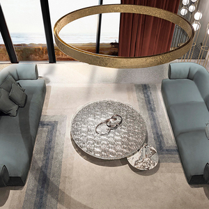 Tavolino rotondo di lusso su ordinazione dei controsoffitti di <span class=keywords><strong>vetro</strong></span> temperato ondulato dell'<span class=keywords><strong>acqua</strong></span> del tavolino da salotto della mobilia - Product Image 2