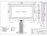 3,2-Zoll Serieller Anschluss 128*64 Punktmatrix LCD-Anzeige Bildschirm LCD-Modul LX-12864P1-V3.0