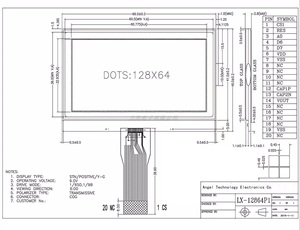 พอร์ตอนุกรมขนาด 3.2 นิ้ว 128*64 ดอทเมทริกซ์จอแสดงผล LCD โมดูลจอ LCD LX-12864P1-V3.0 - Product Image 3