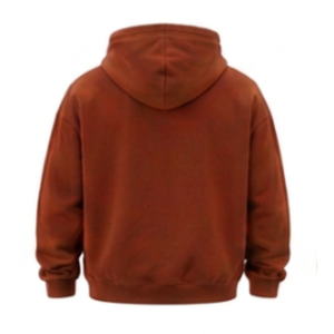 Sudadera con capucha y media cremallera Rust, corte regular, forro polar, estilo casual, con bolsillo frontal, logo en la manga izquierda y bolsillos laterales - Product Image 2