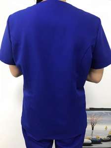 72% polyester, 20% rayonne, 8% Spandex 4 côtés extensible uniforme de gommage d'hôpital pour les femmes moderne gommage haut survêtement écologique - Product Image 4