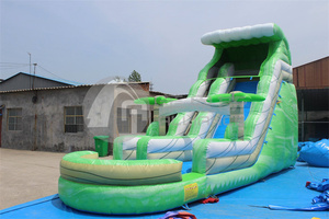 Alliance <span class=keywords><strong>The</strong></span> New Blue Marble Palm Tree Toboganes acuáticos Patio trasero Tobogán de agua inflable con piscina para salpicaduras - Product Image 5
