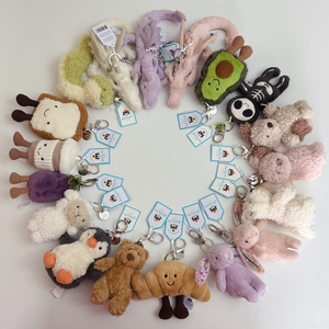 EZBABY JC bolsillo oso sello de acero felpa divertido bolsa colgante llavero etiquetas 9-11cm 25g PP algodón relleno regalos Unisex al por mayor - Product Image 5