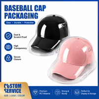 Boîte d'emballage personnalisée transparente en PET pour casquette de baseball, étui de présentation en plastique transparent pour chapeau, boîte d'emballage protectrice