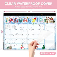Calendrier de bureau Myway 2026, grand calendrier de bureau mensuel pour la planification et l'organisation, calendrier mural de bureau de 18 mois, planificateur de table