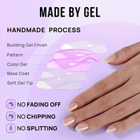 Nouvelle conception, 30 pièces, faux ongles courts en gel, dégradé, boîte personnalisée, réutilisables, brillants, acryliques, artificiels, à presser