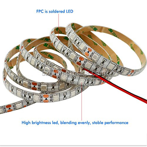 Impermeable 3 rojo 1 azul de 12 voltios DC SMD 5050 tira de LED planta crecer luces/Tira suave