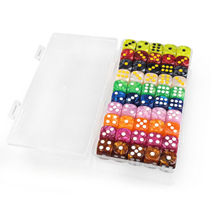 Cubo de dados acrílicos de 16 mm con efecto perla de mármol, 50 piezas en caja de almacenamiento, para juegos de bebida, actividades en el aula y artículos para fiestas - Product Image 3
