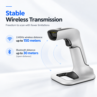 Lecteur de codes-barres sans fil portable 1D 2D en gros, lecteur de codes QR 2.4G USB pour TPV, commerce de détail, entrepôt, restaurant