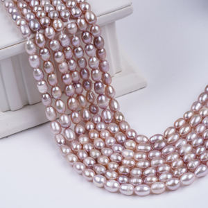 Hàng bán chạy: Ngọc trai tự nhiên bán sỉ 6-7mm, màu hồng tím trắng, dạng hạt gạo, chuỗi ngọc trai nước ngọt - Product Image 3