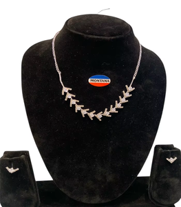 ชุดแฟชั่นแบบดั้งเดิมของ AD973สร้อยคอโชกเกอร์ต่างหูเพชรเข้าคู่กับเพชรสำหรับผู้หญิงของขวัญงานแต่งงานสแตนเลส - Product Image 6