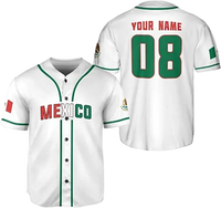Haute qualité personnalisé mexique maillot mexique maillot de Baseball aigle Baseball chemises boutonnées drapeau mexicain maillot de Baseball