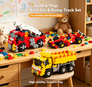 ของเล่นตัวต่อเด็ก บล็อกตัวต่ออนิเมะ DIY ตัวต่อขนาดเล็กหลากสี ชุดตัวต่อพลาสติก รูปเครื่องบิน รถลาดตระเวน สำหรับเด็กอายุ 6 ปีขึ้นไป - Product Image 4