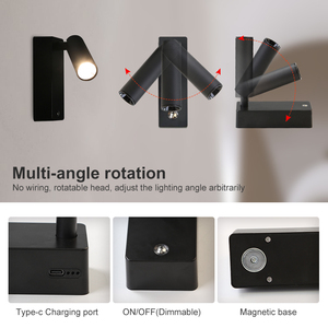 Lampe murale à bras oscillant magnétique de luxe led veilleuses intérieures pour la maison hôtel couloir décoration chambre <span class=keywords><strong>chevet</strong></span> - Product Image 3