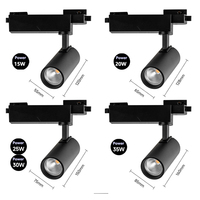 Projecteur LED sur rail TRIAC dimmable 30W 2700K Blanc Chaud CRI 90 à 3 fils pour la décoration de hall d'hôtel et l'éclairage domestique