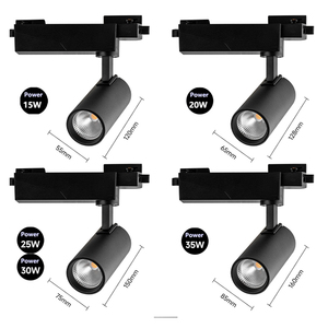 Projecteur LED sur rail TRIAC dimmable 30W 2700K Blanc Chaud CRI 90 à 3 fils pour la décoration de hall d'hôtel et l'éclairage domestique - Product Image 3