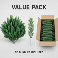Aiguilles de pin artificielles réalistes pour la décoration de Noël, brindilles de faux sapin vertes pour la fabrication de couronnes DIY, tiges de verdure pour les fêtes