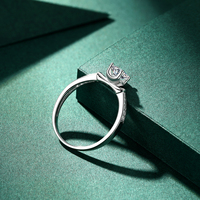 Certification GRA, argent plaqué, bague en argent fin 925, chef-d'œuvre, 0,5 ct D VVS Moissanite, bague pour femme pour des moments inoubliables