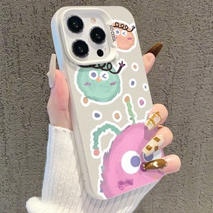 TPU dessin animé rose et vert monstres IMD haut de gamme couleur assortie étui de protection pour Iphone 17 16 15 14 13 12 11 Pro Max Air - Product Image 2