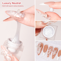 R S Nail Professional 5g Gel de sculpture adhésif à texture satinée en pot, facile à utiliser pour le nail art, gel 3D satiné non collant à effet lumineux