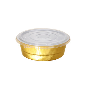 Hbole Y140-620 Aluminiumfolie-Behälter Einweg-Alufolienschalen Verstärkte Goldene Takeaway-Verpackung für Gedämpfte Eier Versiegelte Lunchbox Lebensmittelbehälter - Product Image 1