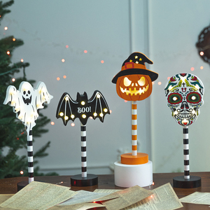Vintage Halloween Luminous <b>Light</b> Sign Hanging Ornament Scarecrow Pumpkin Ghost Indoor Outdoor Home Party <b>Window</b> Decor - Product Image 2