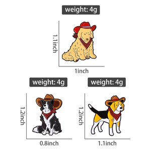 Dessin animé Cowboy chien de compagnie émail broches drôle Golden Retriever Beagle Border Collie broches revers Badge bijoux cadeaux pour les amis - Product Image 6