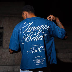 T-shirt da <span class=keywords><strong>uomo</strong></span> design in fabbrica con Logo personalizzato stampato in cotone 100% oversize <span class=keywords><strong>abbigliamento</strong></span> <span class=keywords><strong>Casual</strong></span> <span class=keywords><strong>Smart</strong></span> - Product Image 2