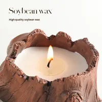 Bougie aromatique artisanale YUNJIN en cire de soja, en forme d'alien, dans un pot en pierre, style moderne, longue durée, écologique, naturelle