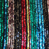 Tissu en maille 100 % polyester personnalisé avec broderie et sequins pour robe de mariée, robe de soirée, jupe longue