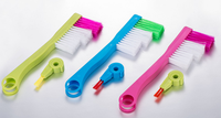 Brosse de nettoyage 2-en-1 pour rainures de portes coulissantes et de douches, en PP, pour usage domestique