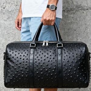 Manufacture Ostrich <strong>Leather</strong> Factory Custom High End Duffel <strong>Holdall</strong> Travel Bag Overnight Weekender Bag Luggage for <strong>Women</strong> - Product Image 3