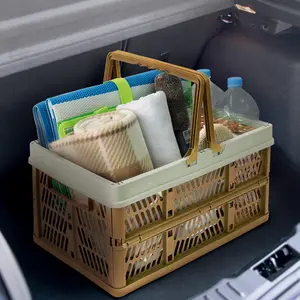 최신 새로운 접이식 피크닉 바구니 접을 수있는 저장 상자 쌓을 수있는 저장 용기 바구니 식료품 쇼핑 바구니