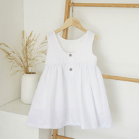 Robes d'été pour bébé fille nouveau-né, princesse, 0-12 mois, 100% coton, respirantes, écologiques, décontractées, robe blanche