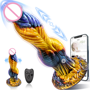 APP telecomando con vibrazione telescopica morbida a 7 velocità a forma di fenice <span class=keywords><strong>Plug</strong></span> anale alieno sicuro in Silicone dilatazione gigante - Product Image 2