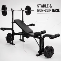 Banc de musculation pliable multifonctionnel réglable avec support pour haltères et barres pour la salle de sport
