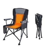 Chaises pliantes chauffantes d'extérieur de haute qualité OEM, chaise de pêche pliable avec fauteuil chauffant, chaise de camping chauffante