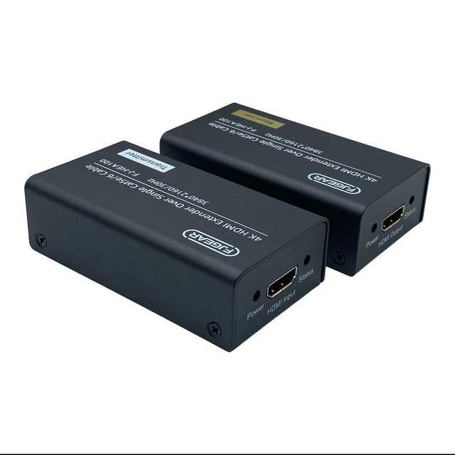 FJGEAR FJ-HEA100 4K HDMI Extender Over CAT5e/6, 100M Transmission with USB KVM for 3840x2160 30Hz Standard Ethernet Cables
