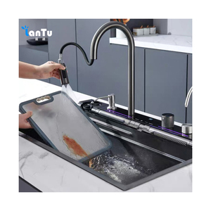 Vendita calda all'ingrosso Utility ciotola singola moderna fatta a mano intelligente multifunzione 304 <span class=keywords><strong>in</strong></span> <span class=keywords><strong>acciaio</strong></span> inox lavello da <span class=keywords><strong>cucina</strong></span> - Product Image 3