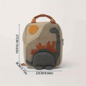 Sac à dos personnalisé en toile brodé avec le nom du garçon, motif dinosaure, durable, mignon, pour l'aventure scolaire, fermeture éclair - Product Image 6