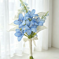 Bouquet de Mariage Artificiel de Luxe pour la Mariée, Composition Florale en Soie Prête à l'emploi pour Accessoires de Photographie de Fiançailles, Vente en Gros