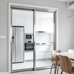 Porte coulissante en verre trempé en alliage d'aluminium à double vitrage pour usage extérieur et intérieur, isolation phonique et économie d'énergie - Product Image 1
