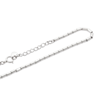 Bracelet de poignet blanc à maillons cylindriques courts et lisses, plaqué platine classique, unisexe, cadeau, accessoire de poignet pour usage quotidien