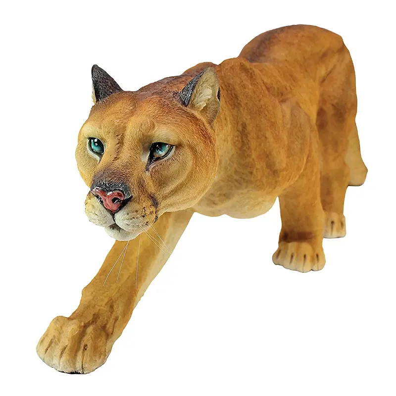Estatua de resina de tamaño natural para el hogar, estatua de Animal personalizable para decoración del jardín o el Zoo de American Mountain Cougar